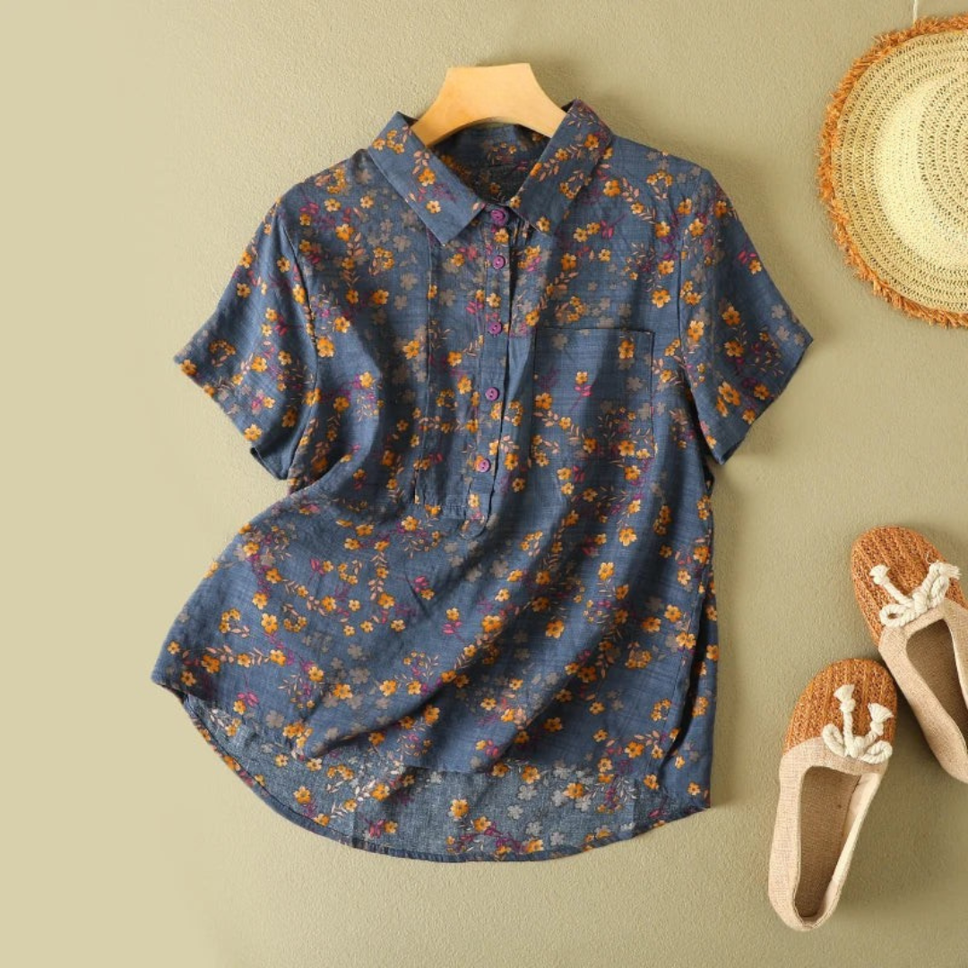Olive™ Vintage Floral Summer Shirt