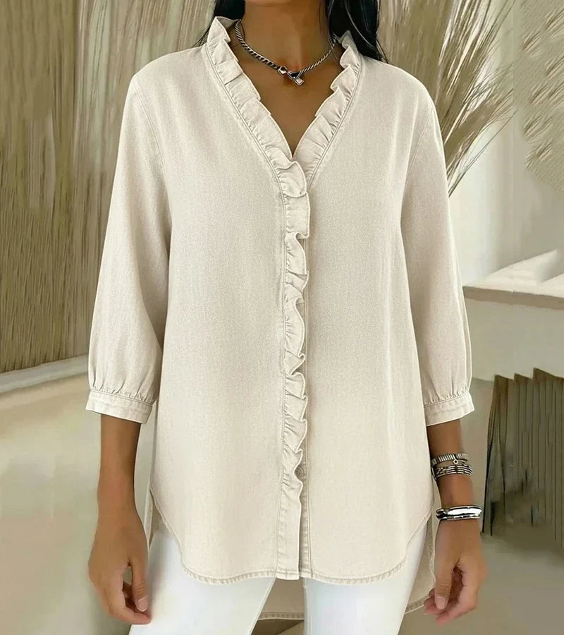 Abigail™ Elegant Denim Blouse
