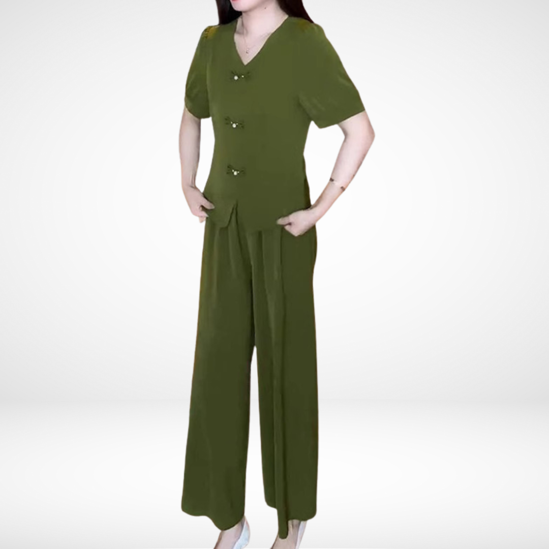 Elsie™ Elegant Short-Sleeve Two-Piece Set