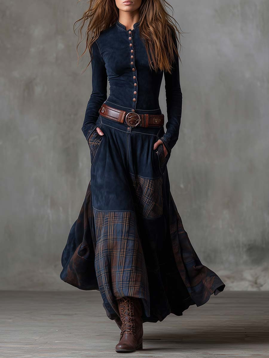 Izabella™ Suede Maxi Dress + Free Belt