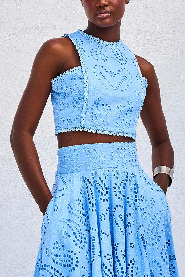 Larissa™ Embroidered Top & High-Waist Maxi Skirt Set