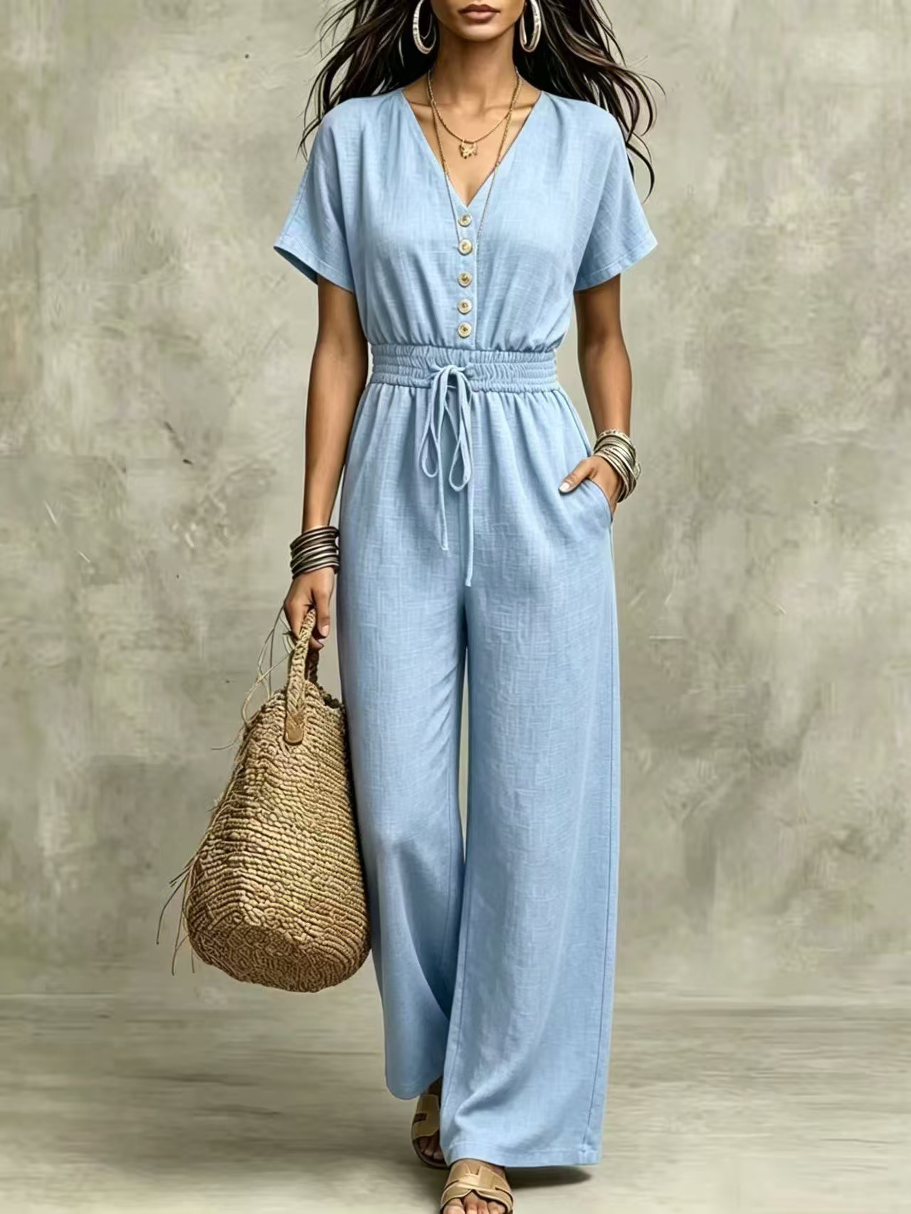 Etta™ V-Neck Wide-Leg Jumpsuit