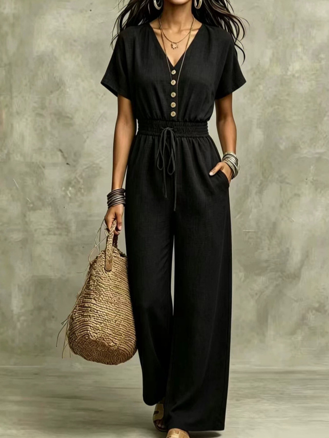 Etta™ V-Neck Wide-Leg Jumpsuit