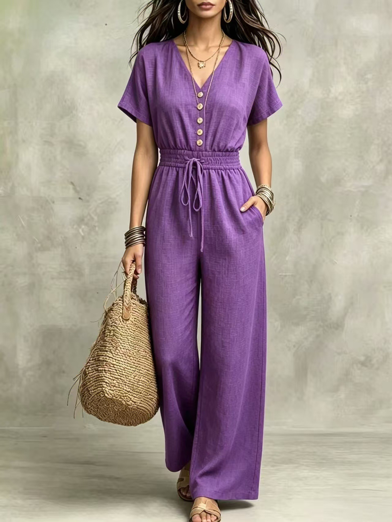 Etta™ V-Neck Wide-Leg Jumpsuit