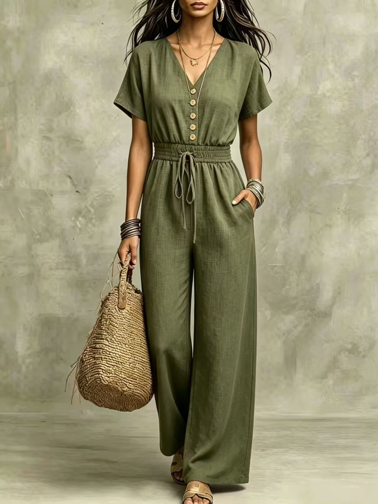 Etta™ V-Neck Wide-Leg Jumpsuit