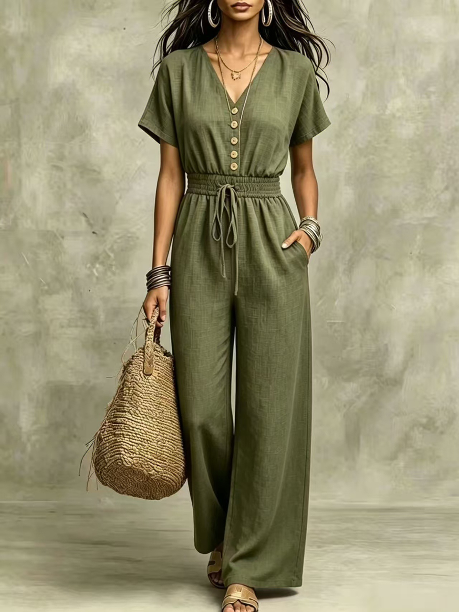 Etta™ V-Neck Wide-Leg Jumpsuit